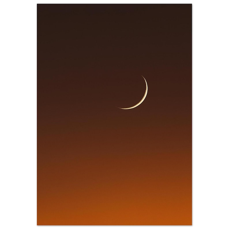 Crescent Moon Art Print – Warm Sky Minimalist Wall Decor image 7