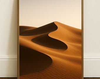 Desert Dunes Poster | Minimalist Landscape Wall Art | Golden Sand Print | Nature Photography Decor