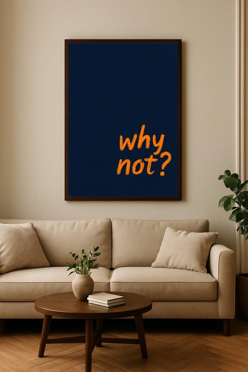 Why Not Poster | Motivational Quote Print | Minimalist Typography Wall ...