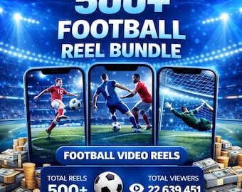 Paquete de más de 500 videos de fútbol / Videoclips virales de fútbol para TikTok, Instagram y YouTube Shorts / Descarga digital PLR/MRR