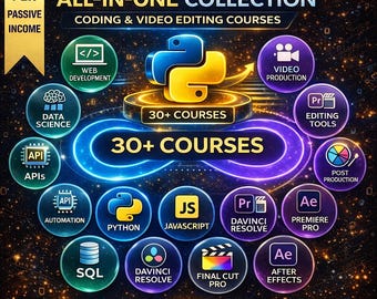 2026 2026 AI Digital Marketing Video Course Bundle | ALL Programming Course Bundle + Photoshop Tutorials | Passive Income Strategy