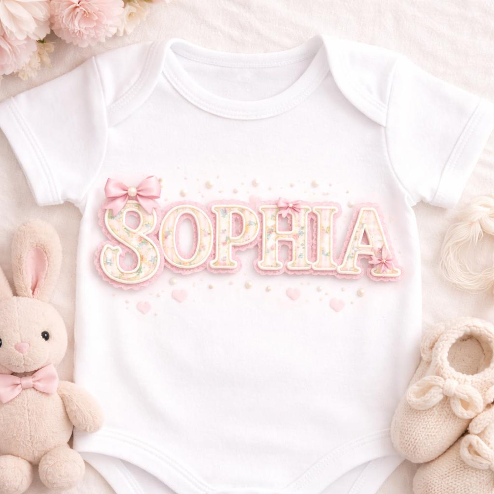 Grandmillennial Lace Trim Alphabet Set | Preppy Floral | Coquette Bow ...