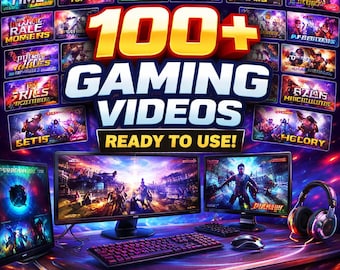 Más de 100 videos de videojuegos / Videos virales de videojuegos para Instagram, TikTok, YouTube Shorts / Descarga digital PLR/MRR