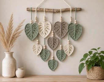 Monstera Leaf Wall Hanging Pattern PDF, Crochet Leaf Wall Decor, Boho Plant Wall Art Pattern