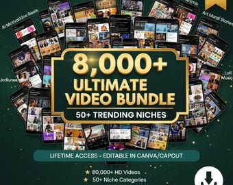 80,000+ Video Reels Bundle | 50+ Trending Niches | AI Motivational, Gym, Trading, Anime, Art & Craft | Ready-to-Post TikTok, Instagram Reels