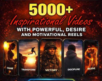 Más de 5000 videos motivacionales con contenido poderoso, emotivo y viral para Instagram, TikTok, YouTube Shorts y descarga digital PLR/MRR.