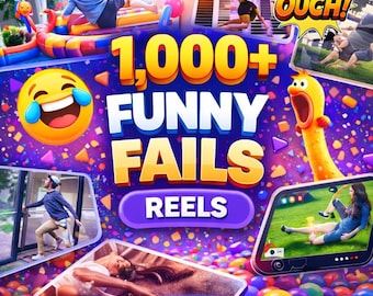 Más de 1000 videos divertidos de fracasos, paquete de videos de arte y manualidades / Descarga instantánea para TikTok e Instagram Reels / Compilación viral / MRR PLR