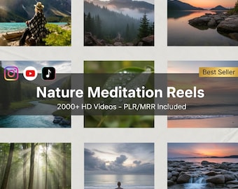 Plus de 2 000 bobines de méditation en pleine conscience pour les créateurs de contenu sur les réseaux sociaux Instagram, YouTube et TikTok - DPP et MRR pour la spiritualité