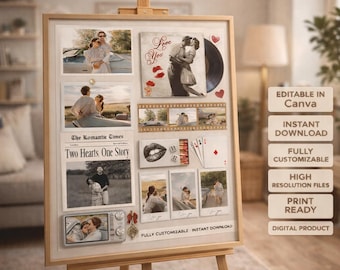 Plantilla de caja de cerillas personalizada (Canva) con función de arrastrar y soltar / Arte de caja de cerillas editable para parejas / Imprimible de aniversario personalizado / Descarga digital