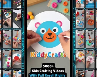Más de 5000 vídeos de manualidades y aprendizaje para niños, TikTok Reels (descarga digital)