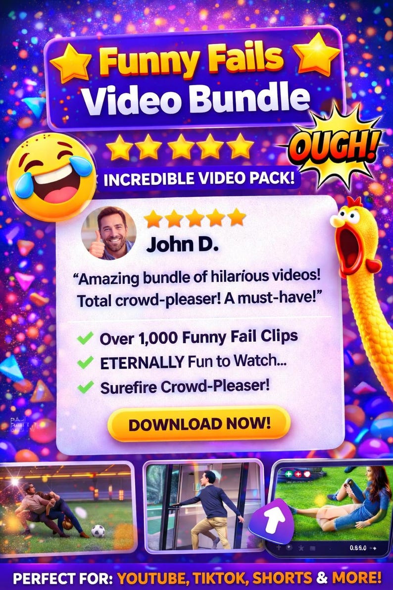 1000+ Funny Fail Videos Art and Craft Video Bundle | Instant Download ...