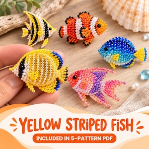 3D Beaded Fish Pattern PDF | Seed Bead Fish Tutorial | DIY Beading Pattern | Ocean Animal Charm | Bead Weaving Guide | Instant Download