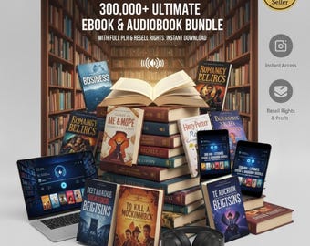 Megapaquete de más de 300.000 libros electrónicos y audiolibros revendibles, con derechos PLR y MRR (descarga digital)