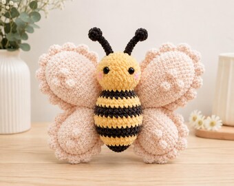 Crochet Butterfly Pillow Pattern PDF, Plush Amigurumi Cushion Tutorial, Butterfly Nursery Decor, Beginner Crochet Digital Download