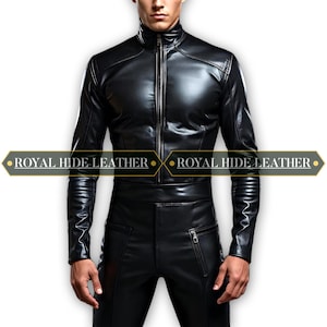 Leather jumpsuit men - Etsy 日本