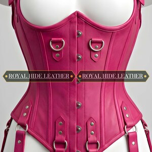 Corset rose à lanières en peau de mouton pour femme | Bustier à bretelles multiples | Costume de cosplay de style gothique