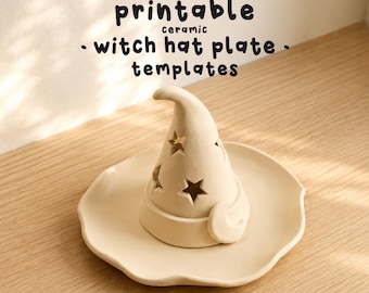 Gabarit de poterie pour assiette en forme de chapeau de sorcière, modèle de construction en plaque de céramique
