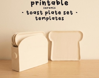 Ceramic Toast Plate Set Template, Pottery Slab Building Pattern PDF, Instant Digital Download