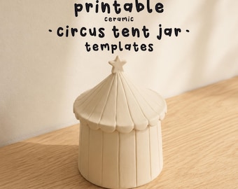 Gabarit de pot en céramique pour chapiteau de cirque, gabarit de modelage en plaques de poterie, guide de modelage à imprimer au format PDF