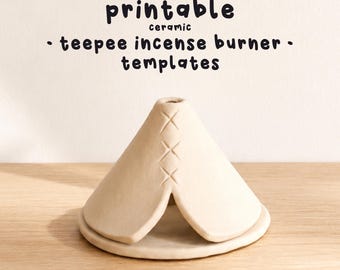 Modèle en céramique de brûleur d'encens de tipi, modèle imprimable de poterie, pochoir de construction de dalle d'argile à monter soi-même