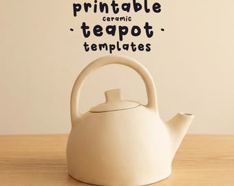 Ceramic Teapot Template, Slab Building Pottery Pattern
