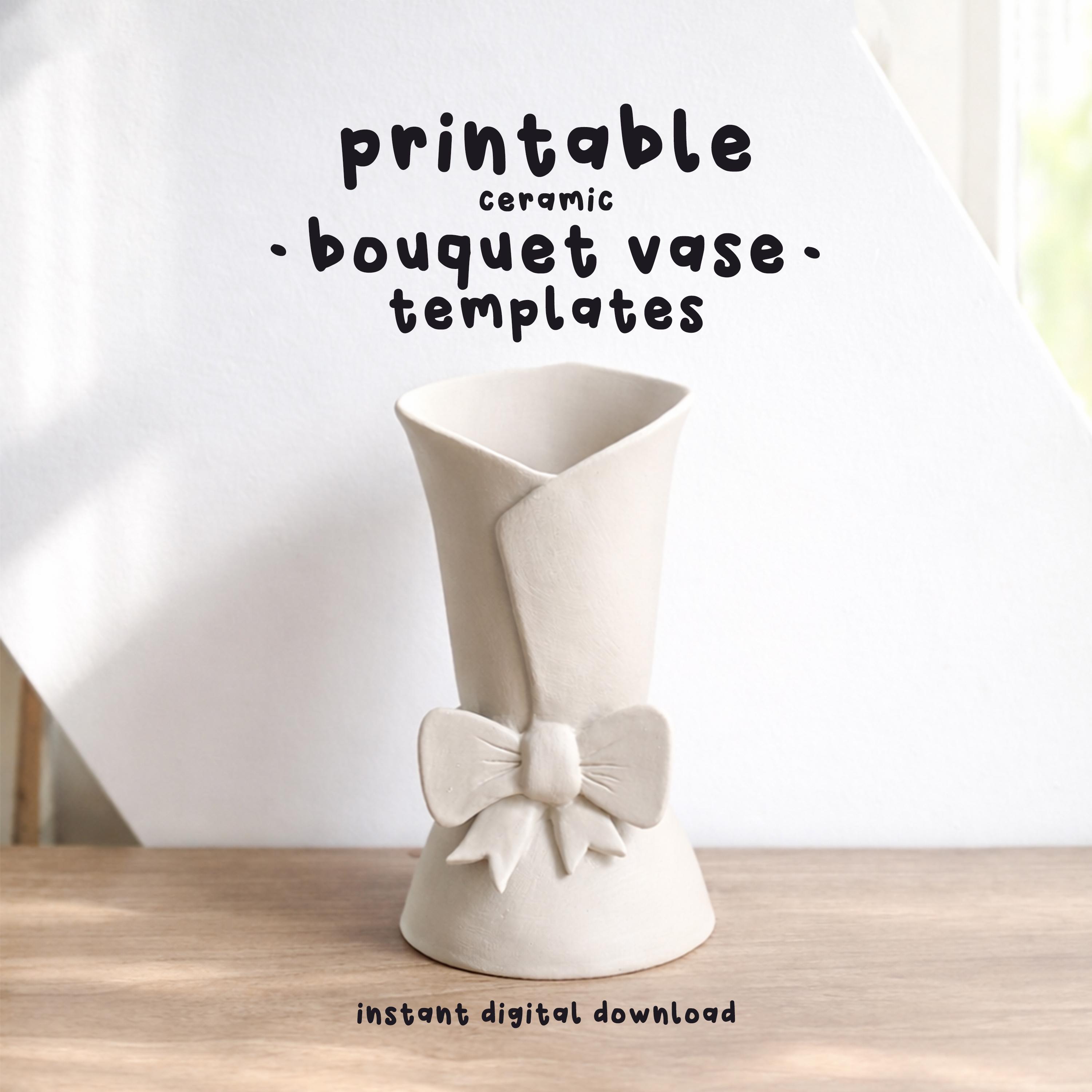 Ceramic Bouquet Vase Slab Building Template, Handbuilding Pottery ...