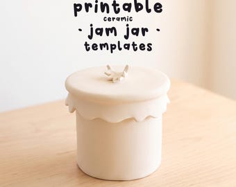 Modèle de pot de confiture en céramique pour poterie, modèle en argile de construction de dalles, téléchargement numérique