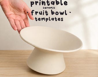 Gabarit en céramique pour coupe à fruits, modèle de poterie sur pied (PDF), modèle de construction à partir de plaques