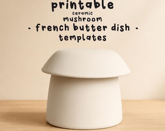 Beurrier français champignon en céramique modèle, modèle de construction de dalles de poterie, cloche à beurre bricolage