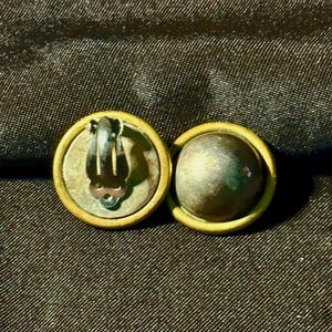 Authentic Vintage 1980s Taxco MEXICO 925 TN-82 Sterling Silver & Brass Round Clip-on Earrings