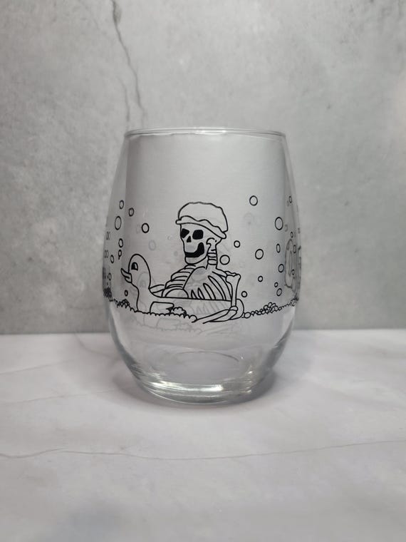 Skeleton Wine Glass 17 Oz Stemless - Dishwasher Safe - Etsy