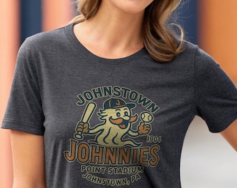 Johnstown Johnnies Vintage T Shirt Defunct Minor League Baseball Shirt Retro Throwback Tee Johnstown Pennsylvania PA Baseball Tshirt Logo