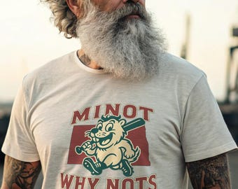 Minot Why Nots Vintage T-shirt Historisch Minor League Baseball Team North Dakota Baseball Shirt Retro Mascotte Throwback Tee Klassieke Minot ND