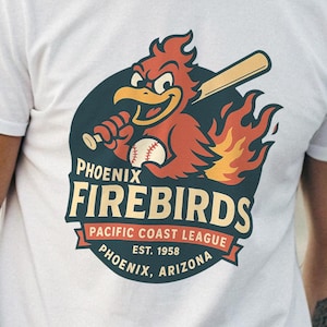 Phoenix Firebirds Vintage T Shirt Defunct Minor League Baseball Shirt Pacific Coast League Retro Phoenix Arizona Throwback Tee 1958 Baseball