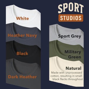 Color choices for standard t-shirt