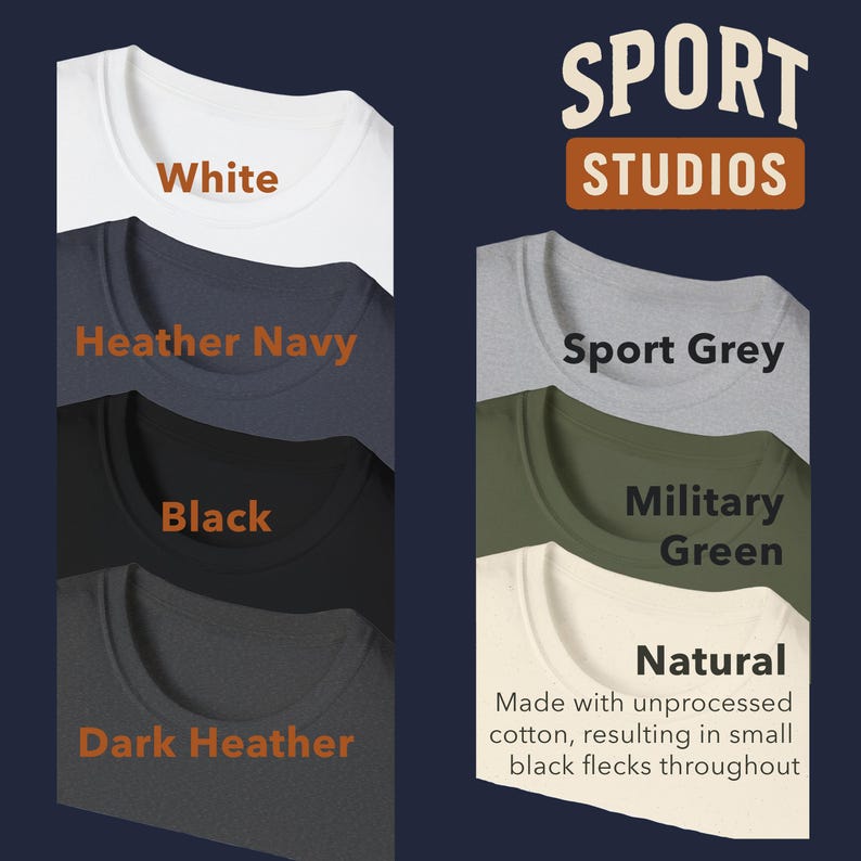 Color choices for standard t-shirt