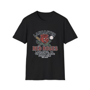 Lancaster Red Roses Vintage T Shirt Defunct Minor League Baseball Shirt Lancaster PA Rose Mascot Retro Throwback Tri State League York PA image 7