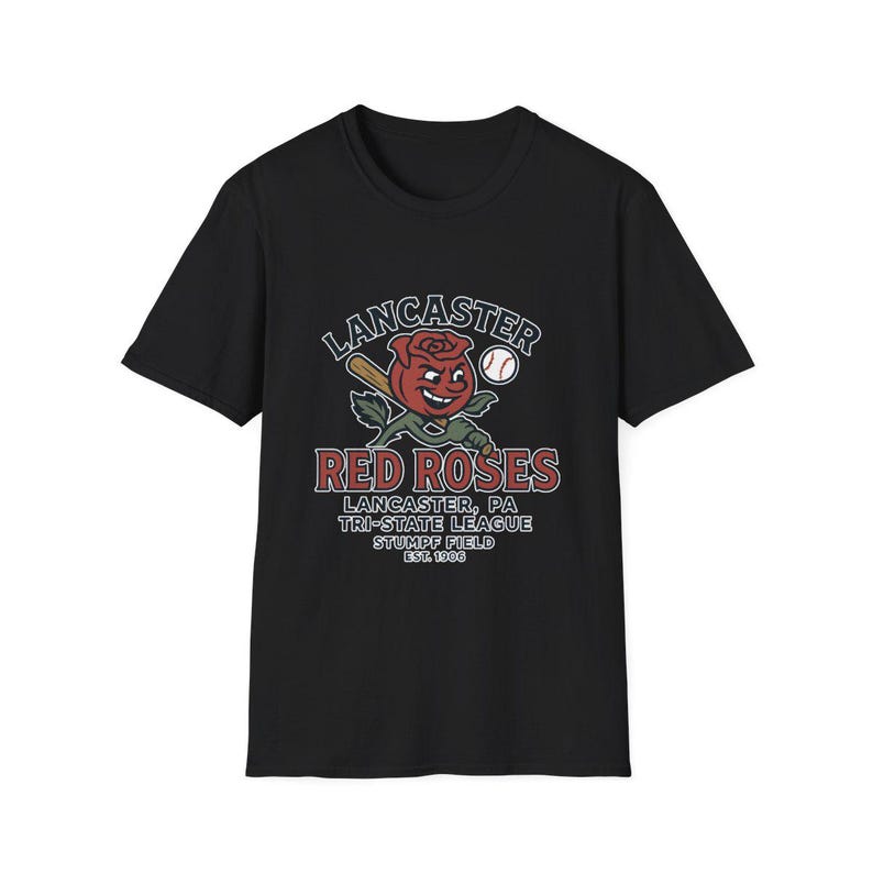 Lancaster Red Roses Vintage T Shirt Defunct Minor League Baseball Shirt Lancaster PA Rose Mascot Retro Throwback Tri State League York PA image 7