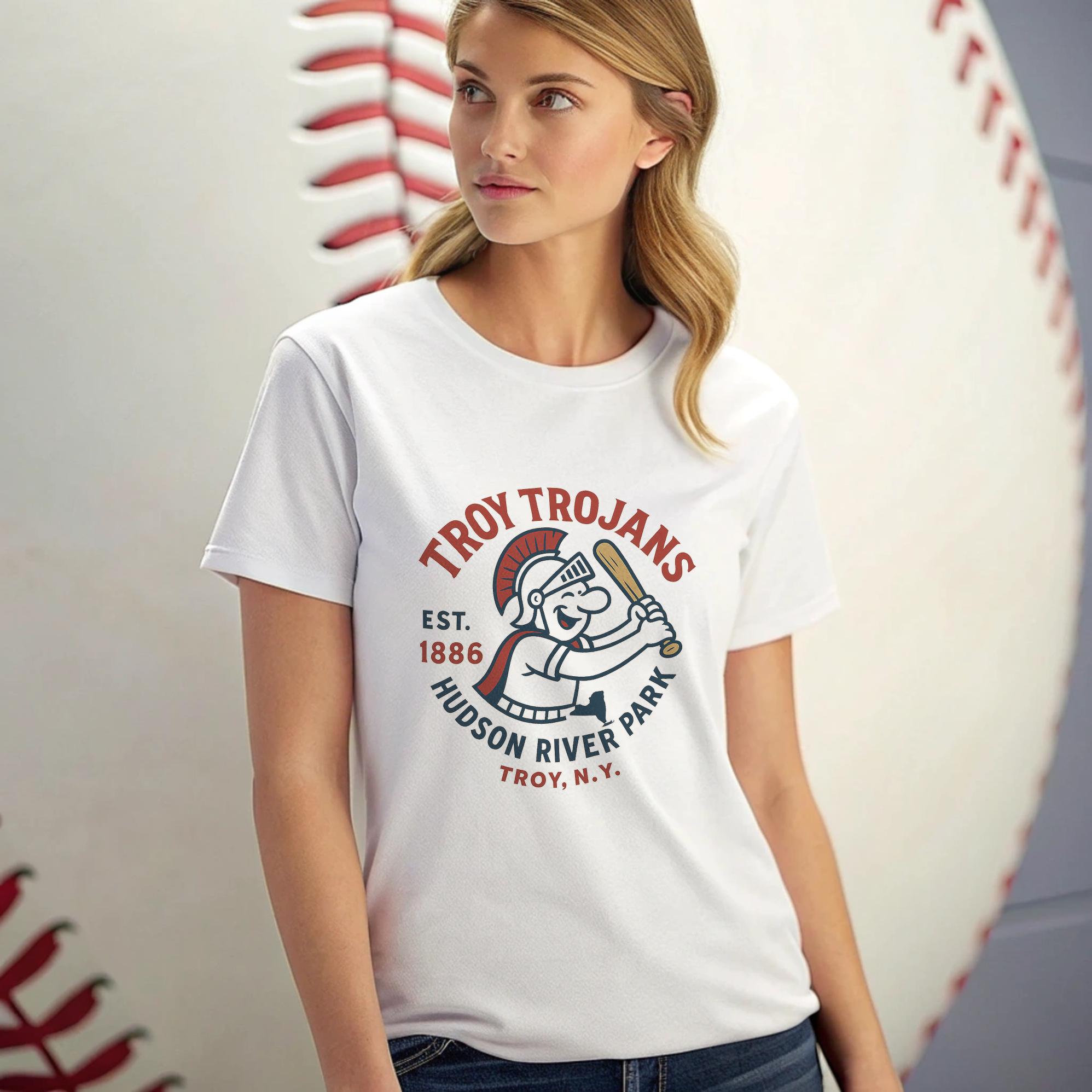 Troy Trojans Vintage T Shirt Defunct Minor League Baseball Shirt 