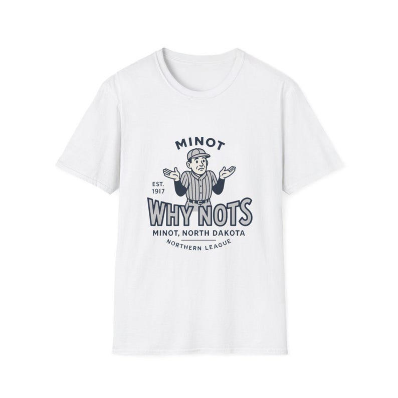 Minot Why Nots Vintage T-shirt opgeheven Minor League Baseball Shirt North Dakota Shirt Logo Retro Baseball Tshirt Northern League Minot ND afbeelding 3