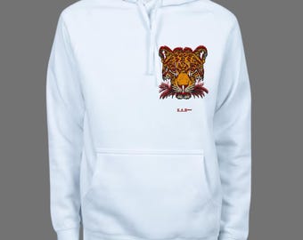 Panther Tiger Graphic Hoodie – Unisex Streetwear Sweatshirt – Bold Animal Art – Aesthetic Tiger Hoodie – ZAQ Wear Design – Free Shipping