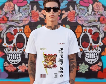 Tiger Tee Unisex Tee With Bold Tiger Graphic, Japanese Art Kanji Shirt