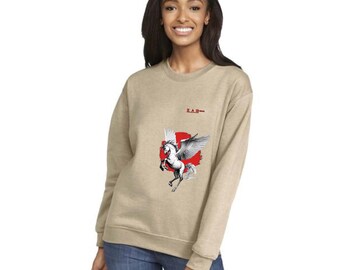 Felpa con grafica Medusa Pegasus, pullover con mitologia greca