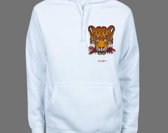 Panther Tiger Graphic Hoodie – Unisex Streetwear Sweatshirt – Bold Animal Art – Aesthetic Tiger Hoodie – ZAQ Wear Design