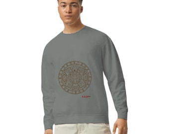 Aztec Sweatshirt Hoodie: Tribal Mask Graphic Back Print Fleece Pullover