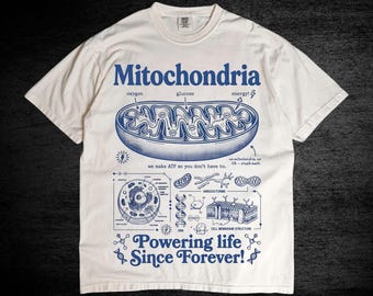 Mitochondria Vintage Science Png, Funny Retro Biology Graphic Tee Png, 90s Academic Cell Diagram, STEM Learning Gift, Geek Lab Humor Top