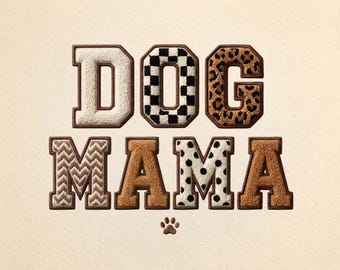 Dog Mama Faux Yarn Crochet PNG: Faux Yarn Mom Leopard Png, Dog Mom png (Design Sublimation)