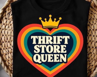Rainha do Brechó PNG SVG, Design Divertido para Compras em Brechós (Download Digital, Licença para Uso Comercial)