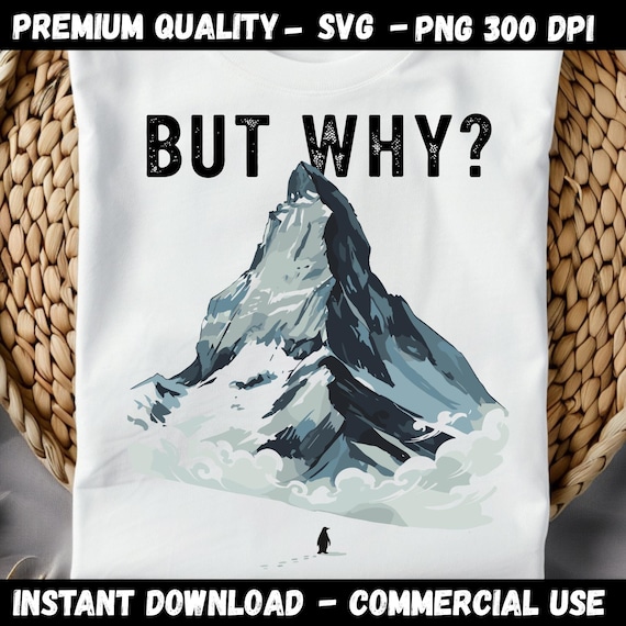 But Why Penguin Png, Nihilist Penguin PNG, Nihilist Penguin T-Shirt, Digital Download