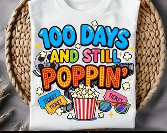 Palomitas de maíz 100 días de clases PNG, 100 días y niños siguen haciendo pop PNG, Palomitas de maíz PNG, Divertido 100.º día de clases, Divertido diseño digital de palomitas de maíz